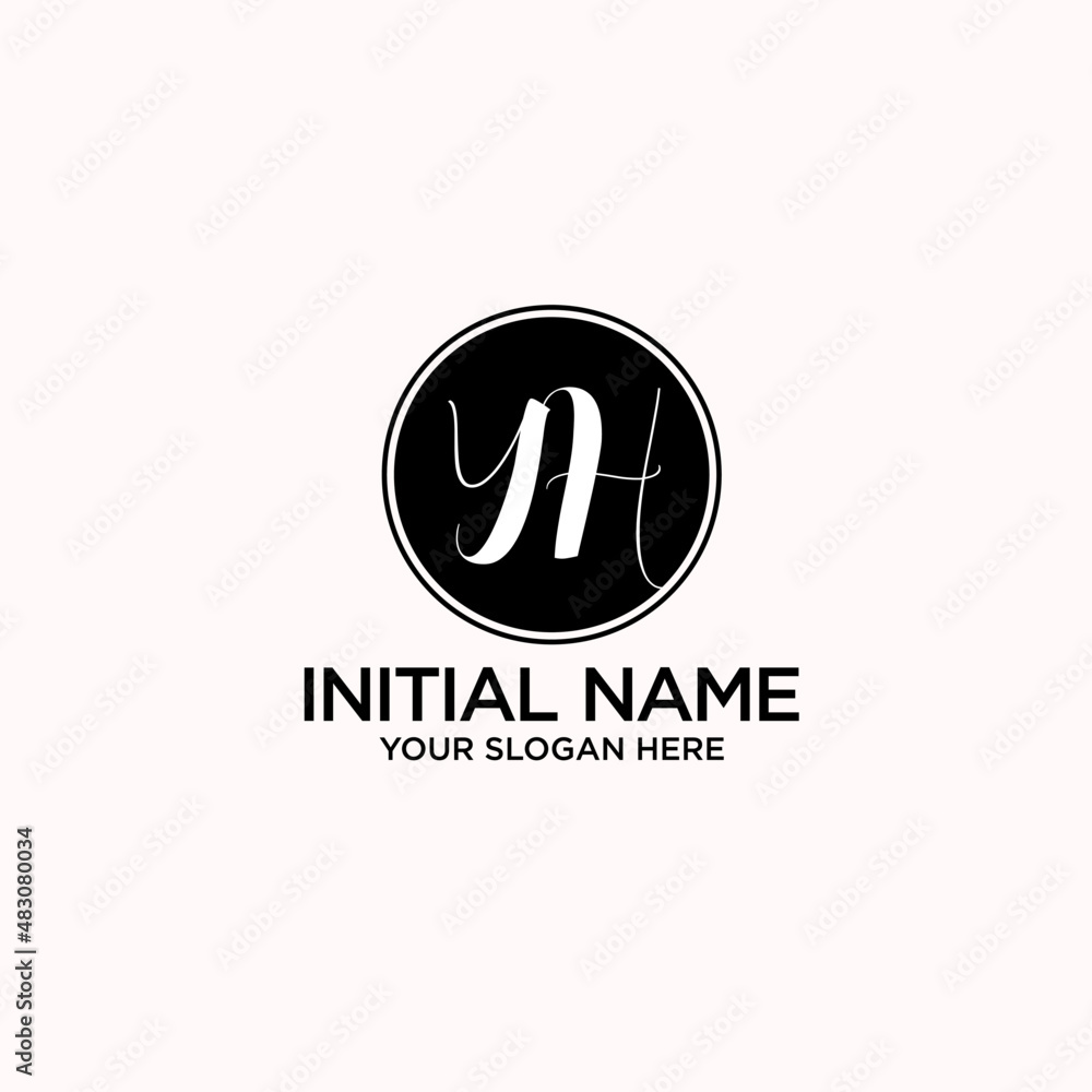YH monogram logo template vector YH monogram logo template vector