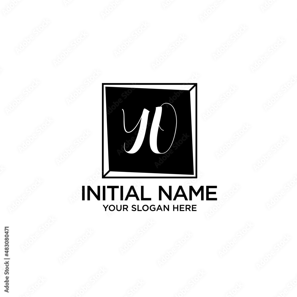 YO monogram logo template vector YO monogram logo template vector
