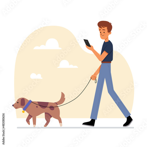 Man walking his dog