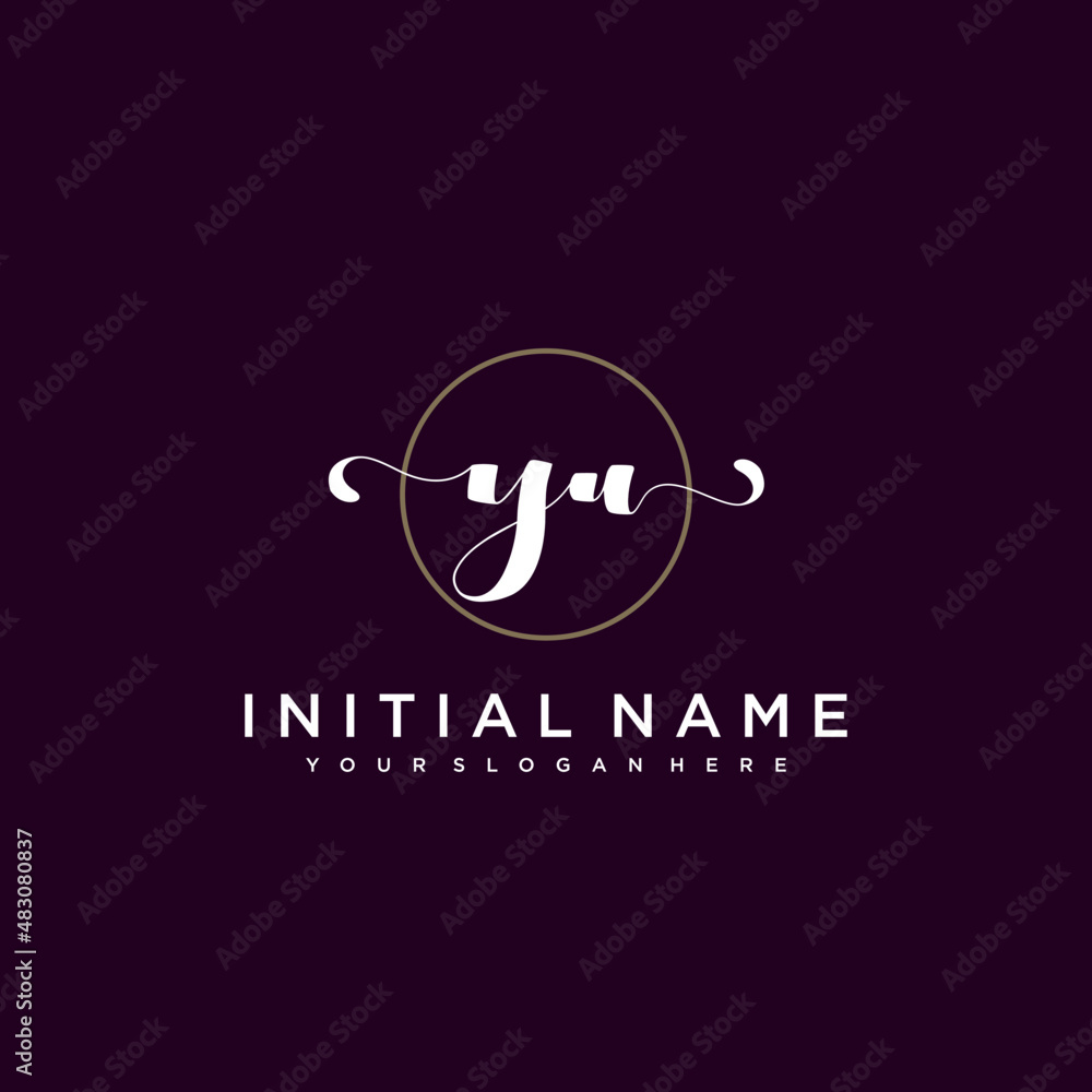 YU Beautiful handwriting logo or wedding monograms collection