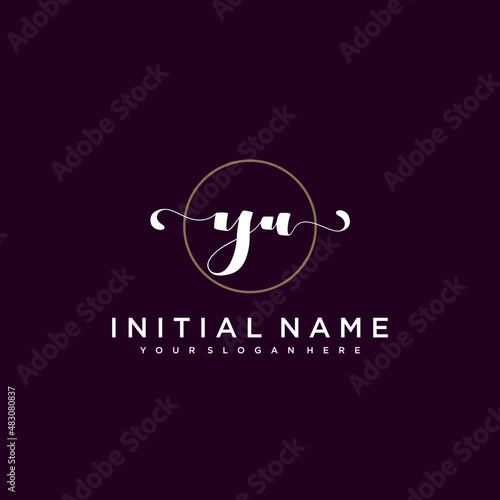 YU Beautiful handwriting logo or wedding monograms collection