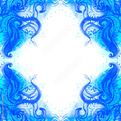 Watercolor orange floral background