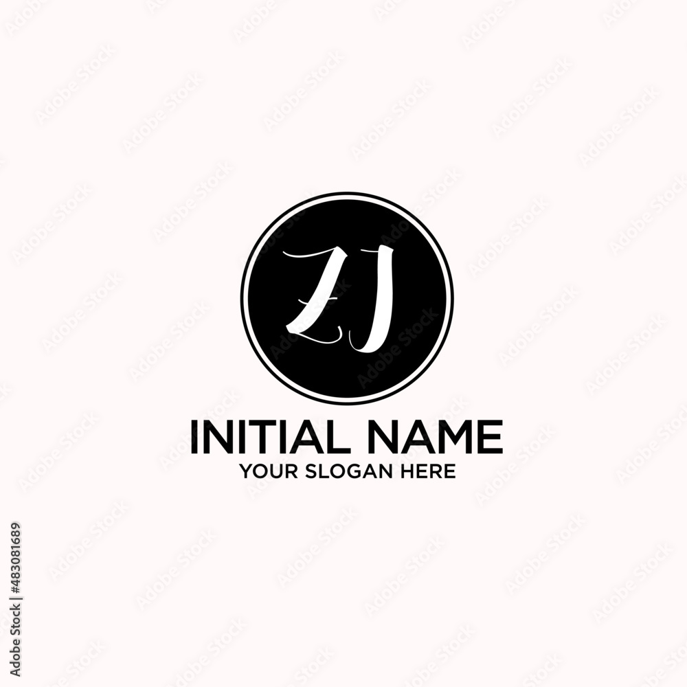 ZI monogram logo template vector ZI monogram logo template vector