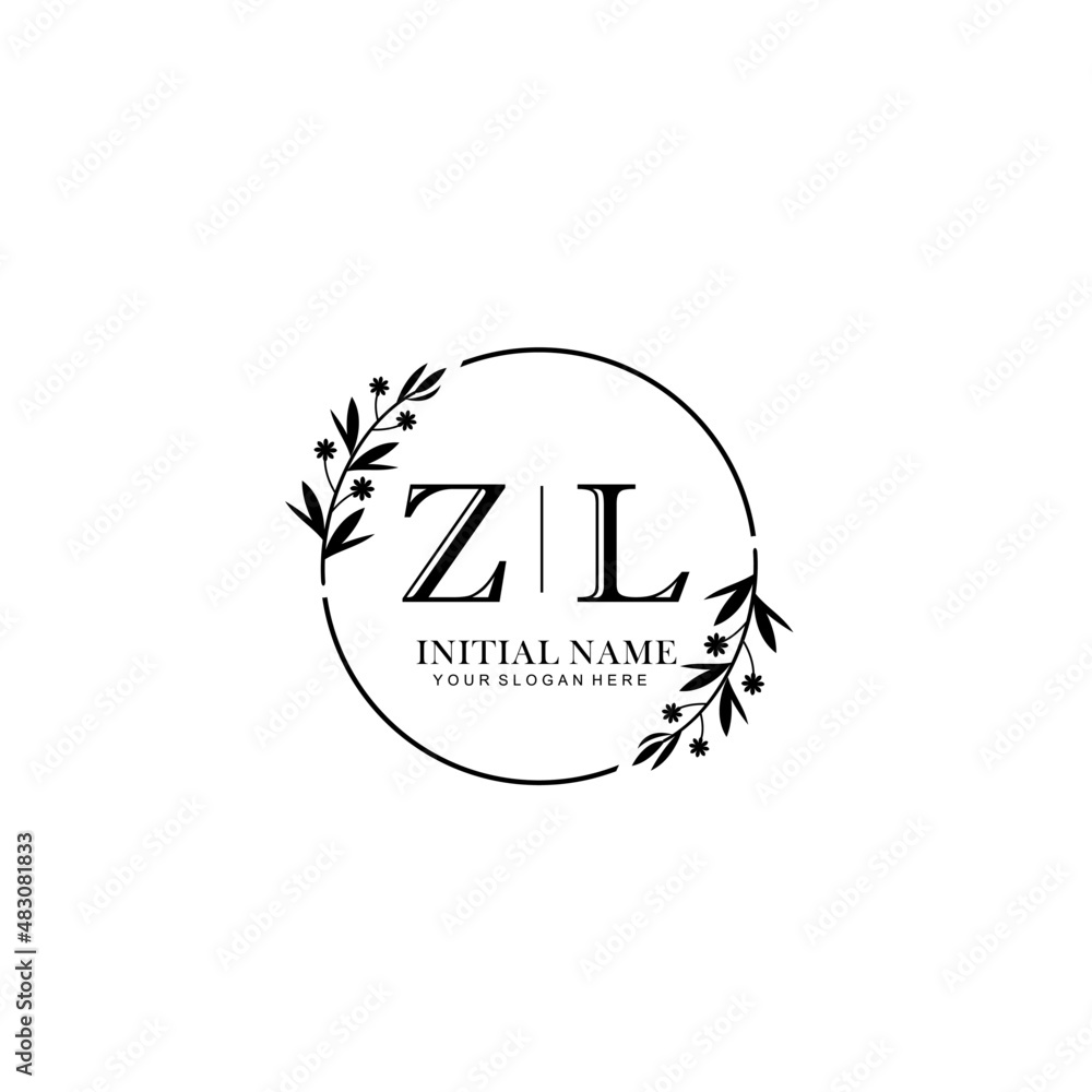 ZL Hand drawn wedding monogram logo ZL Hand drawn wedding monogram logo