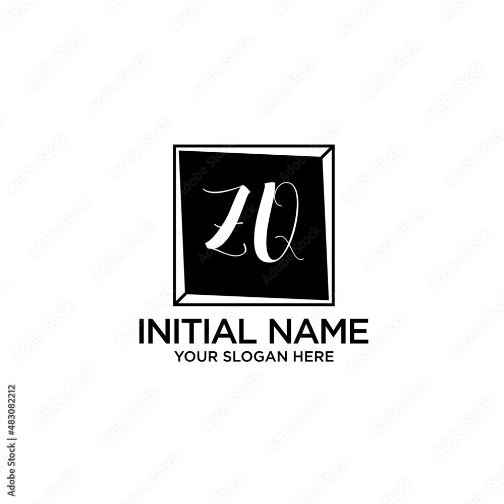 ZQ monogram logo template vector