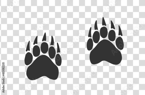 bear's footprint on a transparent background