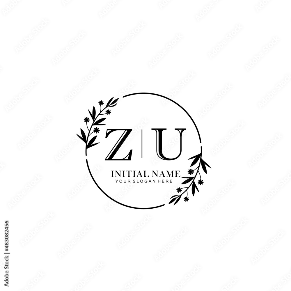 ZU Hand drawn wedding monogram logo ZU Hand drawn wedding monogram logo