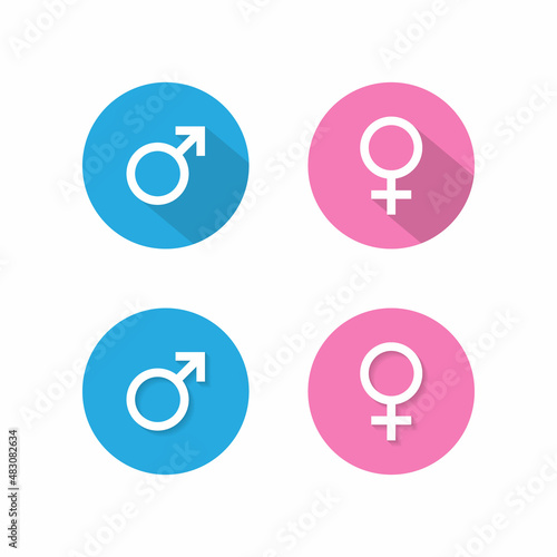 Male and Female Sign Symbol in Flat Style for Web or Mobile App