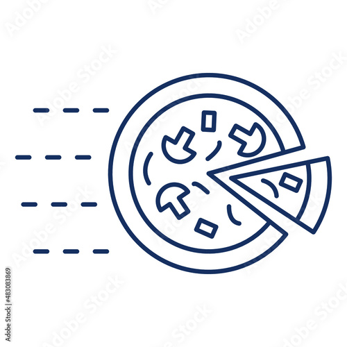 Pizza delivery icon for website, promotion, social media