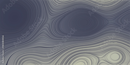 Abstract blue background with waves. Close up of a banded Agate specimen. The texture is formed when an Agate slice is polished in geometric and creative design .