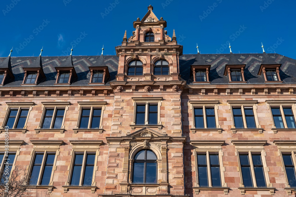 View of the back of the town hall of Wiesbaden/Germany in the old town 