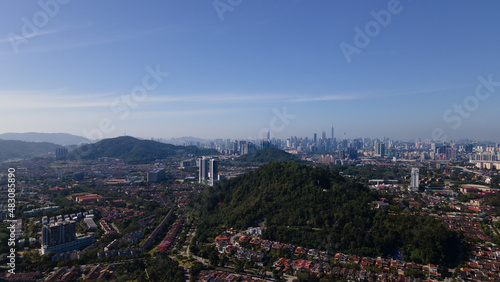 Photography Panorama aerial view of Kuala Lumpur City Centre from east