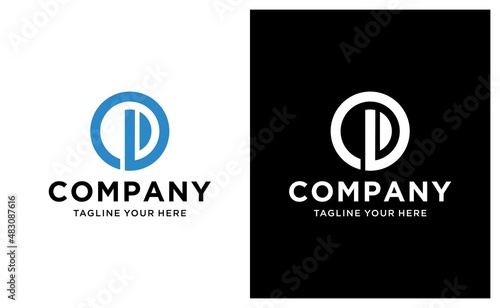 Initial Letter OD Logo - Minimal Vector Logo design vector template. on a black and white background.