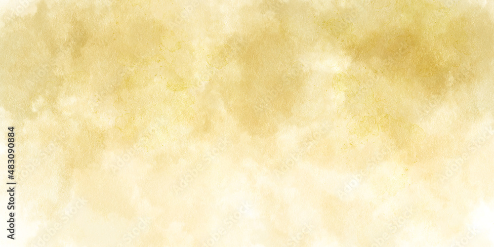 Golden watercolor painted background. Abstract Illustration wallpaper. Brush stroked painting. Abstract gold watercolor background.	

