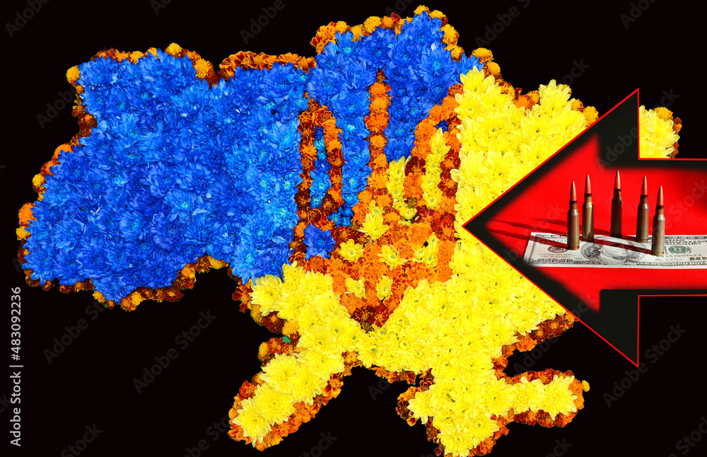 Abstract depiction of the danger of the military threat to Ukraine