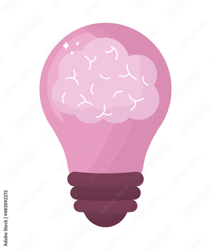 light bulb with brain