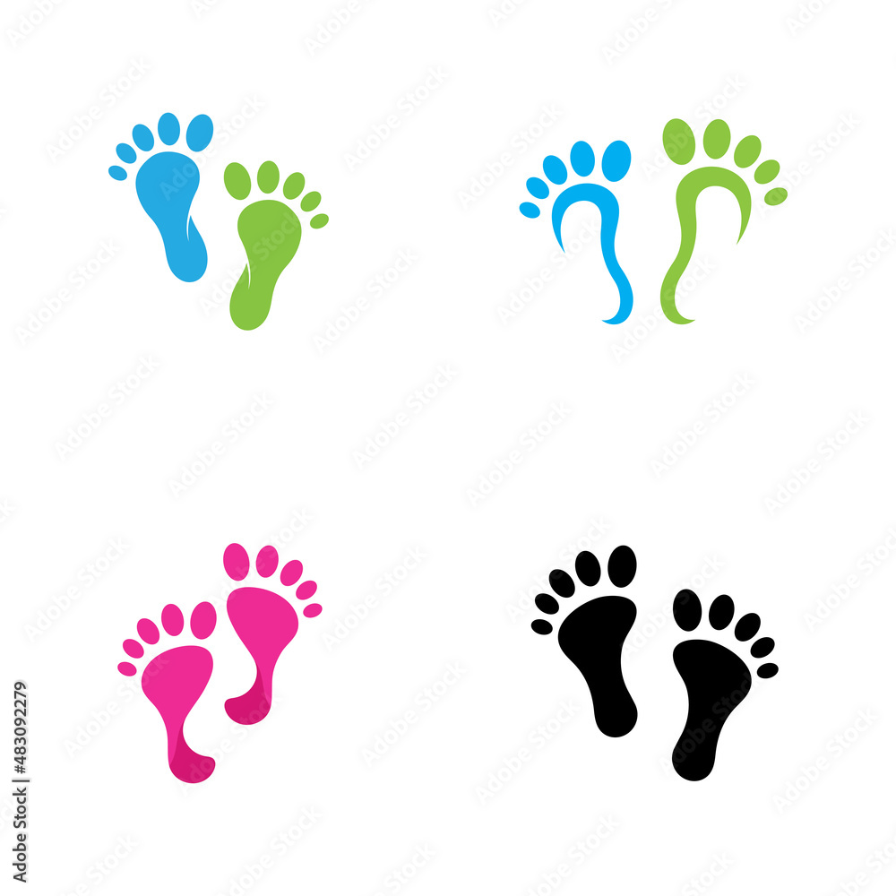 footprints,foot care,and footstep, logo images illustration design footprints,foot care,and footstep, logo images illustration design