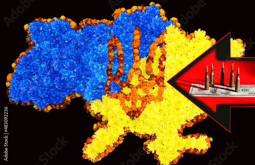 Obraz na płótnie Abstract depiction of the danger of the military threat to Ukraine w salonie