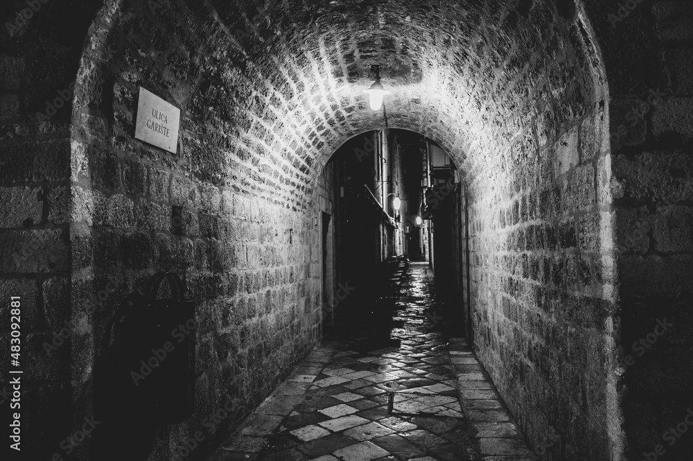 tunnel in the old castle