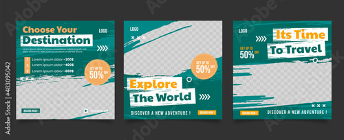 Tour and travel adventure social media post template