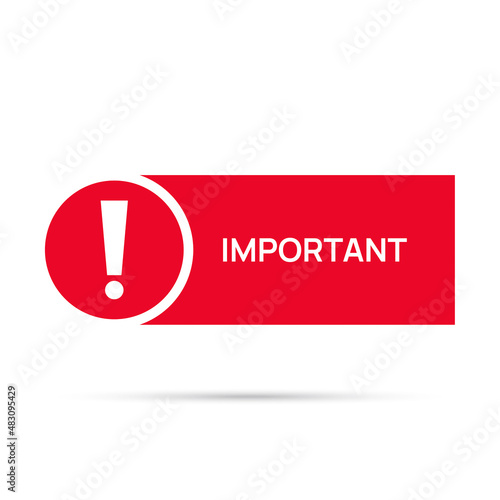 Red banner with exclamation mark