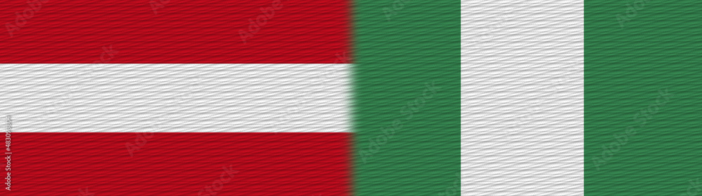 Nigeria and Austria Fabric Texture Flag – 3D Illustration Nigeria and Austria Fabric Texture Flag – 3D Illustration