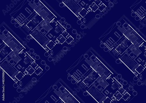 Floor plan designed building on the drawing.