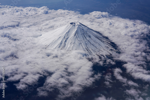 機窓から見た富士山