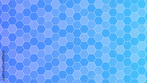 Hexagonal abstract gradient blue background shape. Vector stock illustration.