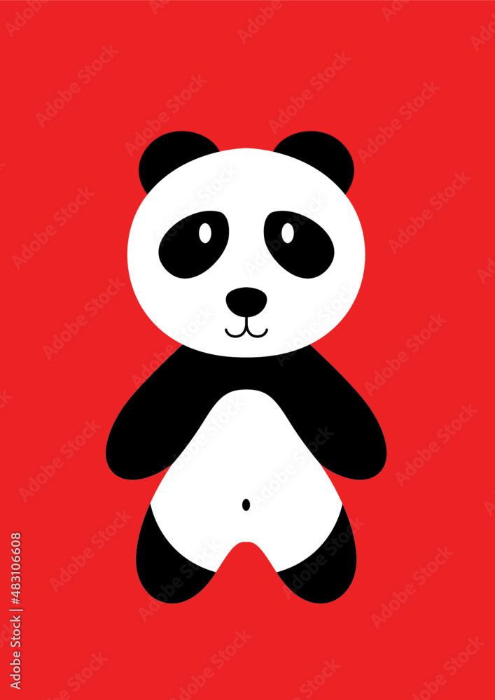 Naklejka premium Simpatici dolci carini cool animaletti per bambini giocattoli pupazzi puppet panda