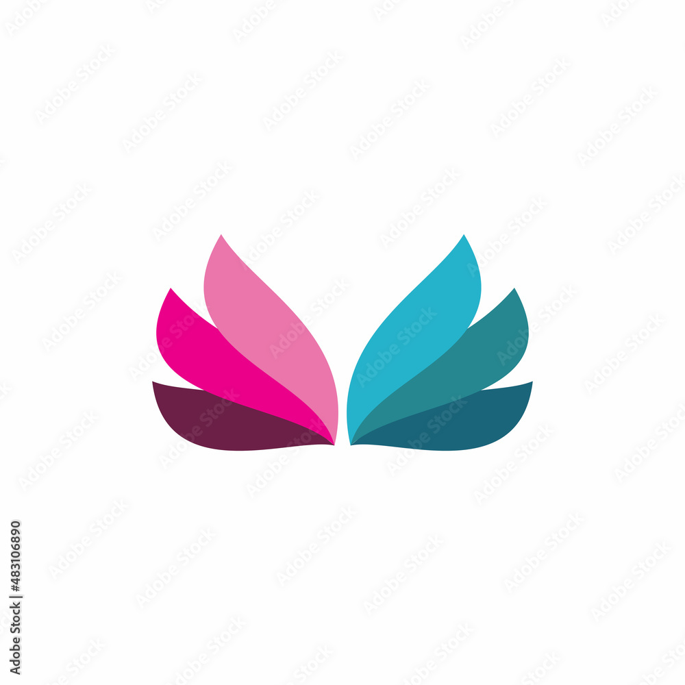 full color wing feather logo design full color wing feather logo design