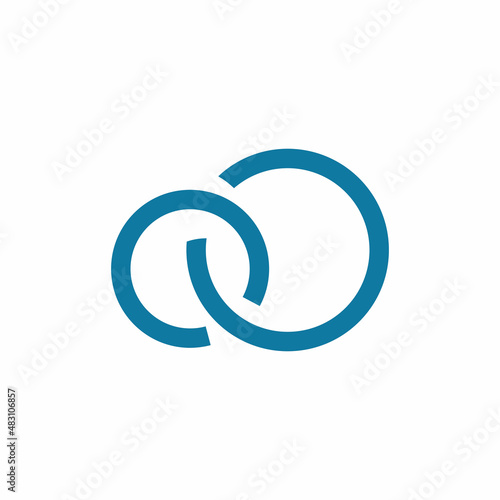 circle blue color line infinity chain logo design