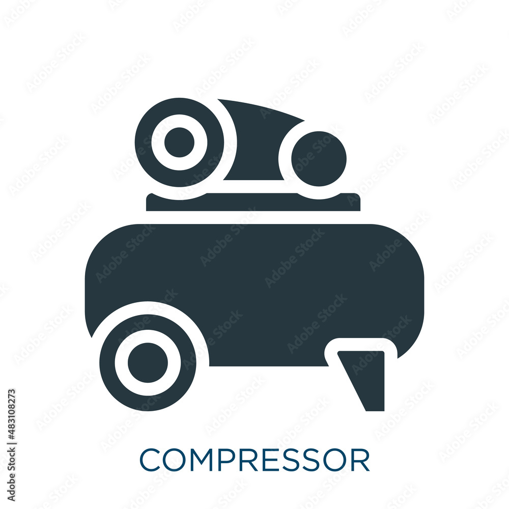 Vettoriale Stock compressor vector icon. compressor, industrial, equipment  filled icons from black flat industry concept. Isolated glyph icon, vector  illustration symbol element for web design and mobile apps | Adobe Stock