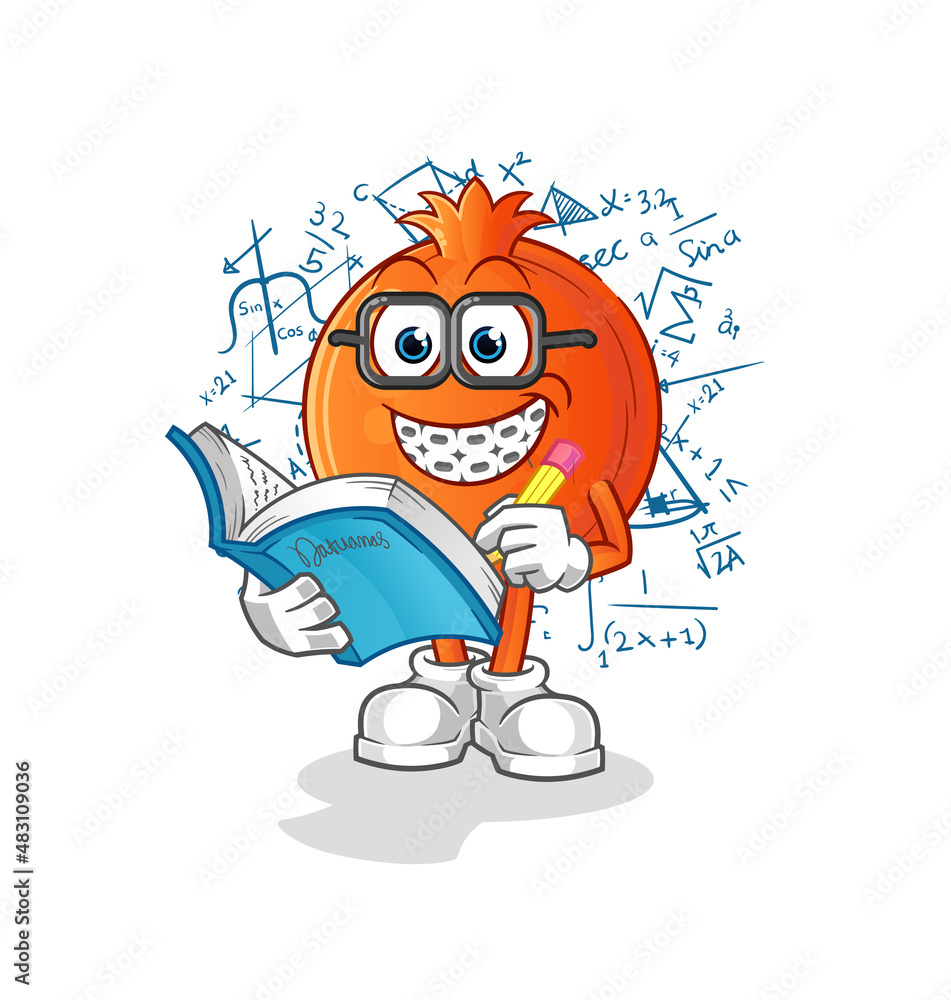 Fototapeta premium pomegranate geek cartoon. cartoon mascot vector
