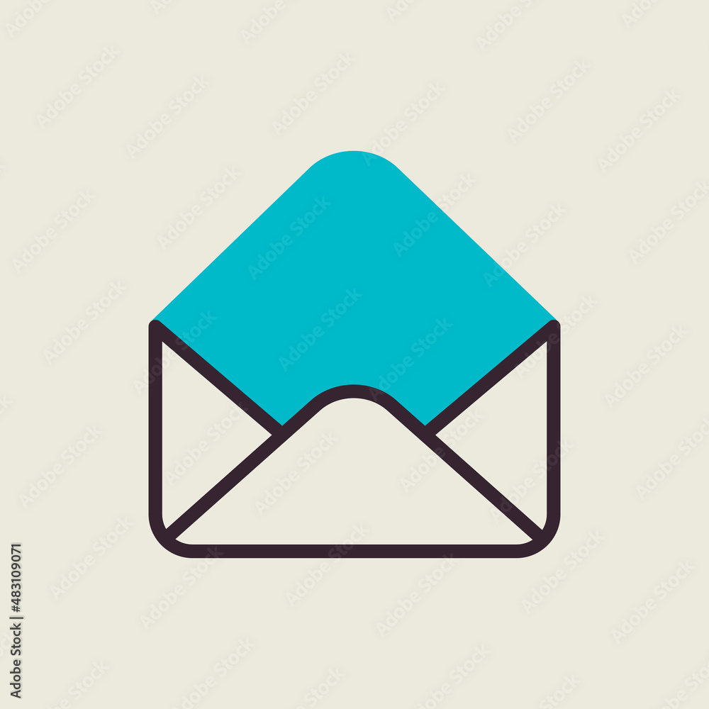 Open envelope vector flat icon