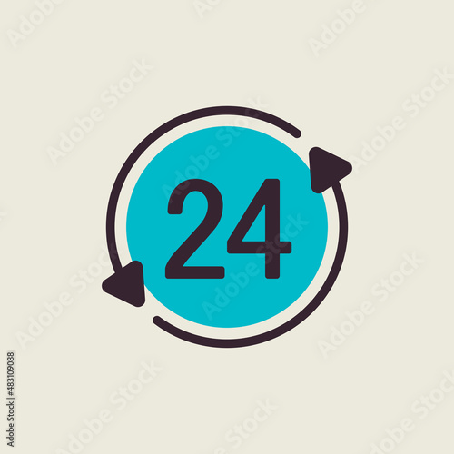 Service twenty four hours vector icon