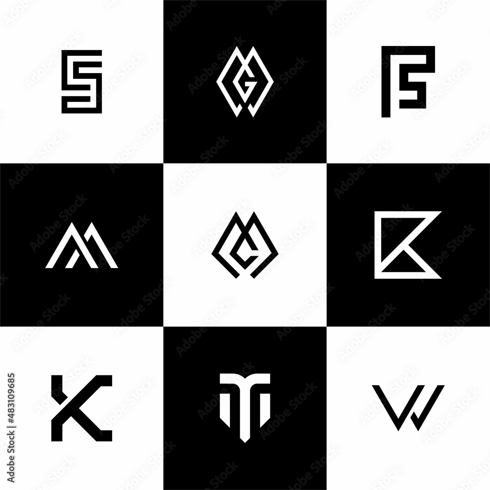 Initial Set of monogram logo design inspiration