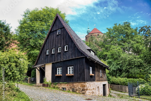 Obraz na płótnie bautzen, deutschland - historisches Hexenhäusel aus dem sechzehnten jahrhundert w salonie