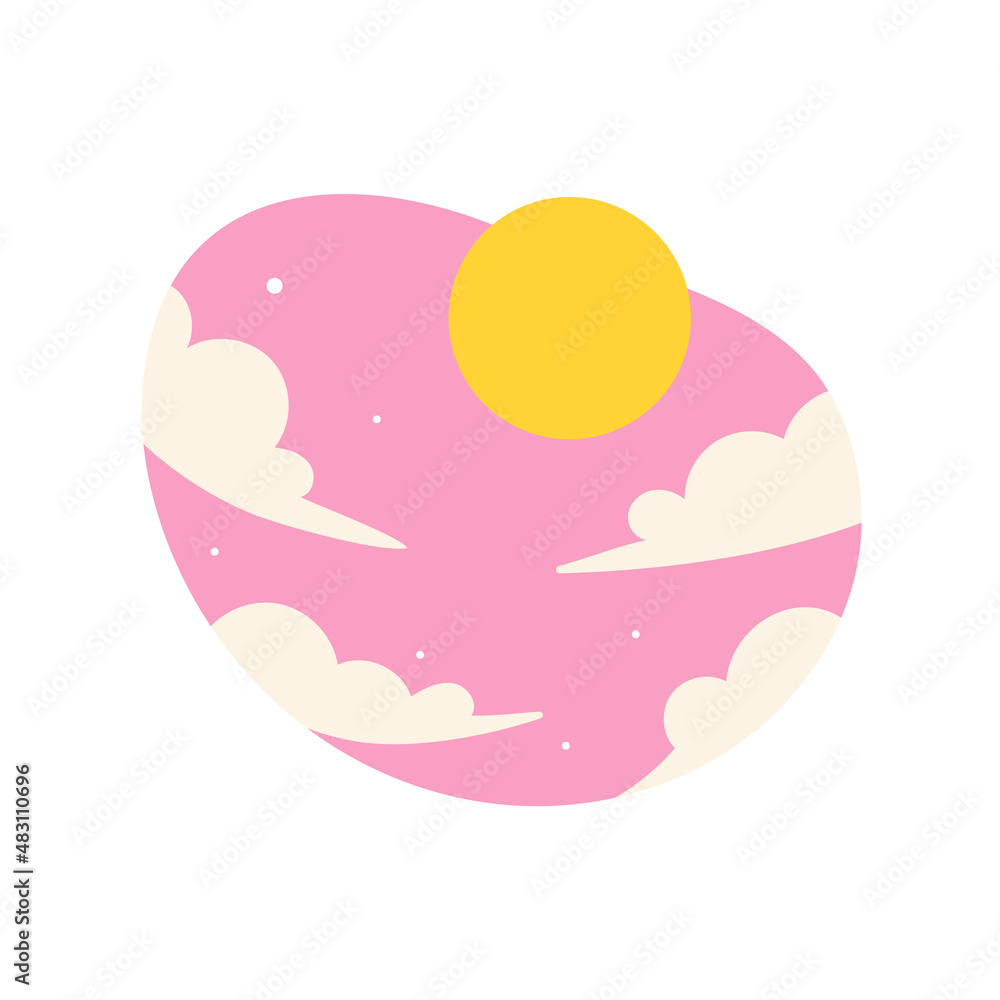 Day night icon vector. cloudy sunlight during the day and the moonlight in the starry sky Day night icon vector. cloudy sunlight during the day and the moonlight in the starry sky