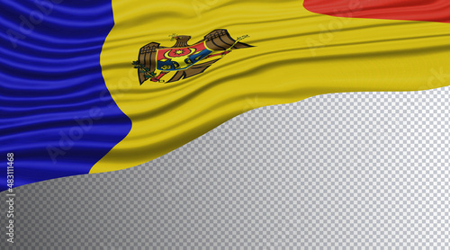Moldova Wavy Flag clipping path