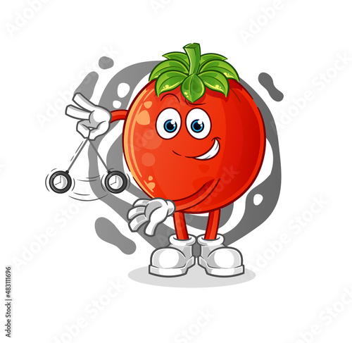 tomato hypnotizing cartoon. cartoon mascot vector