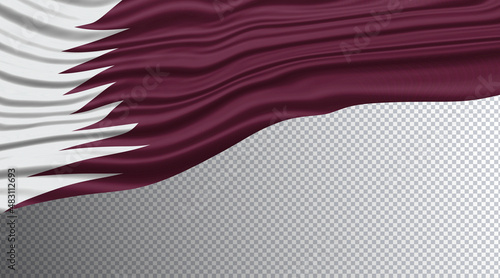 Canvas-taulu Qatar Wavy Flag clipping path