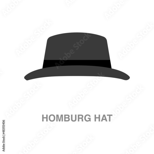 homburg hat illustration on transparent background