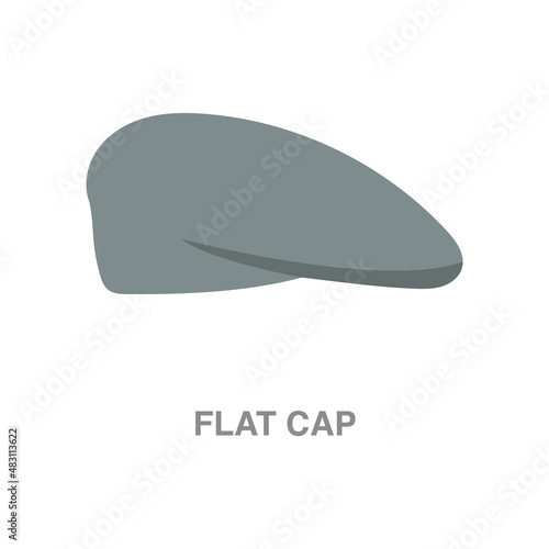 flat cap illustration on transparent background