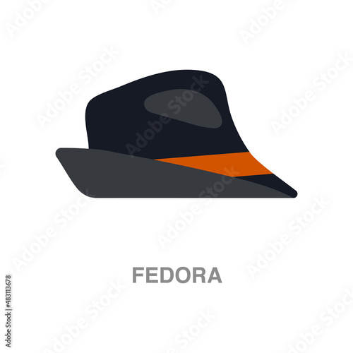 fedora illustration on transparent background