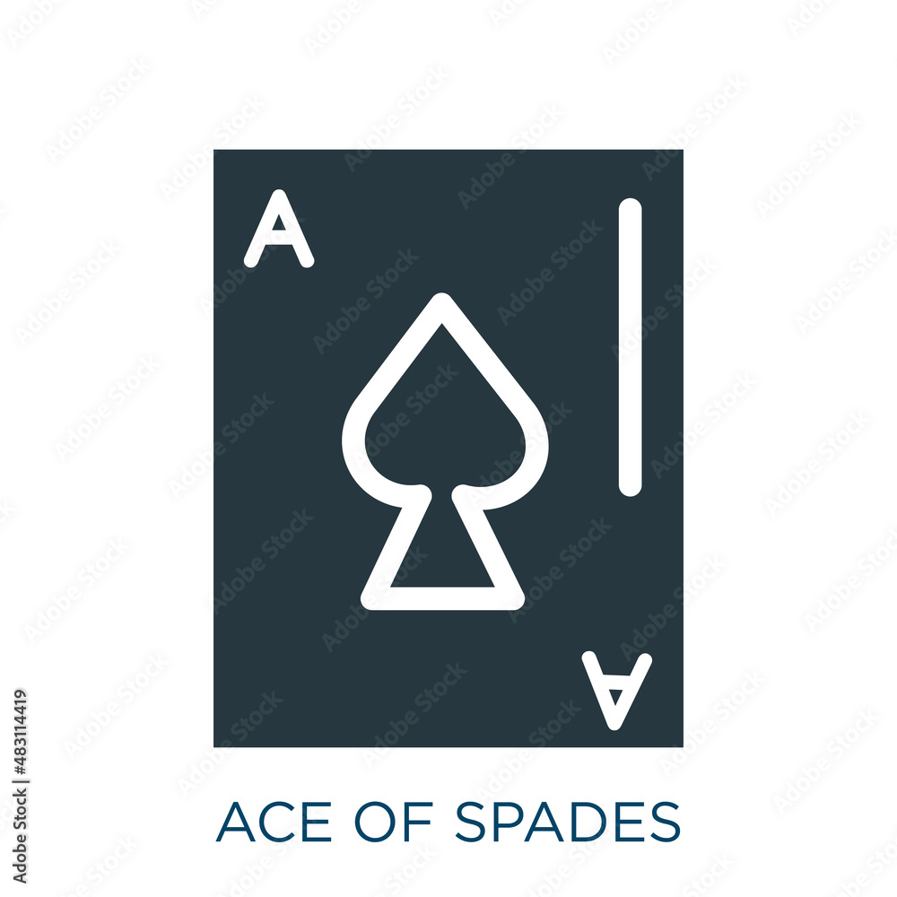 ace of spades vector icon. ace of spades, play, ace filled icons from