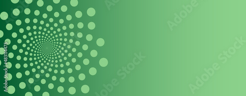 Minimal abstract green organic eco natural background template with golden ratio elements. Geometric website header or banner design with spiral circle fibonacci pattern for sustainable business.