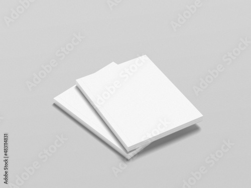 Two blank book cover mockups. Realistic mockups book with shadows on grey background. US letter size standard