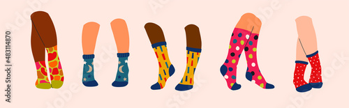 women's foot in socks