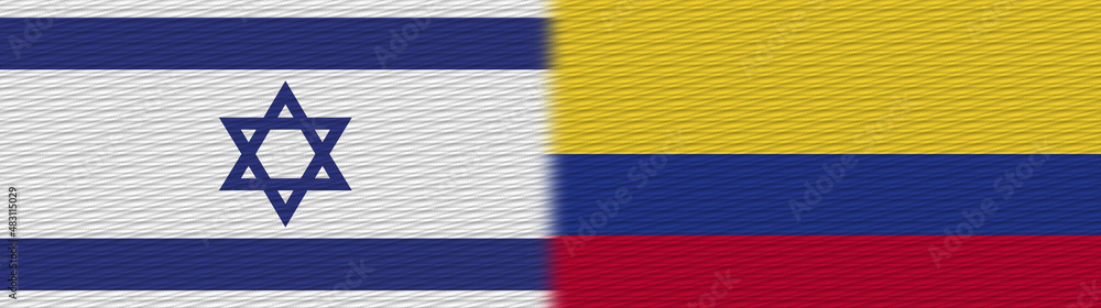 Colombia and Israel Fabric Texture Flag – 3D Illustration Colombia and Israel Fabric Texture Flag – 3D Illustration